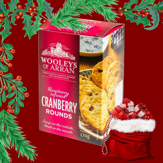 Raspberry Infused Cranberry Rounds Wooleys of Arran - Scottish Hampers