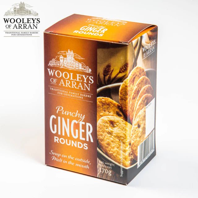 Ginger Rounds Biscuits Wooleys of Arran - Scottish Hampers