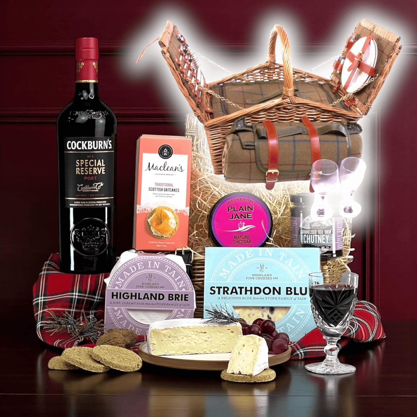 Port & Luxury Cheese Selection - Scottish Hampers