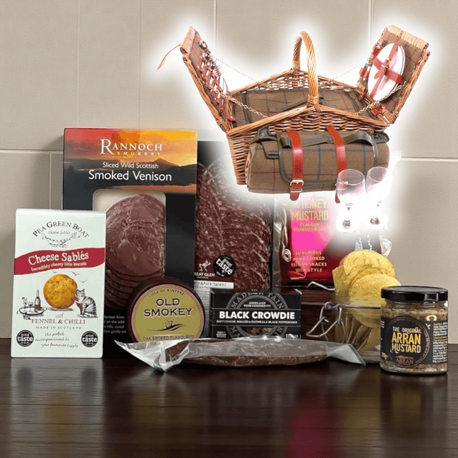 Smoked Wild Venison & Cheese Highland Feast Hamper - Scottish Hampers