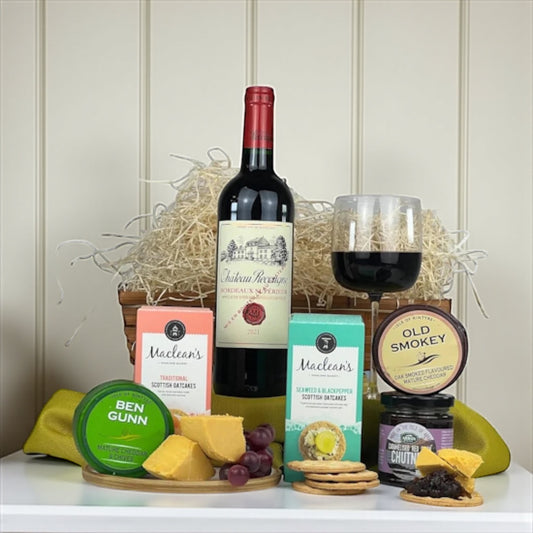 Cheese and Wine Gift Hamper Basket Set - Scottish Hampers