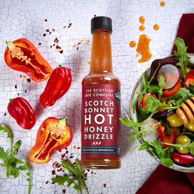 Festive Scotch Bonnet Hot Honey Drizzle - Spicy Hot Honey - Scottish Hampers