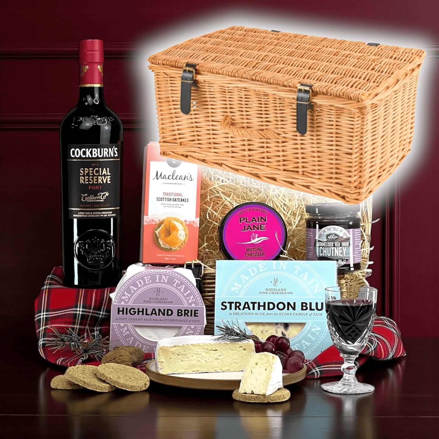 Port & Luxury Cheese Selection - Scottish Hampers