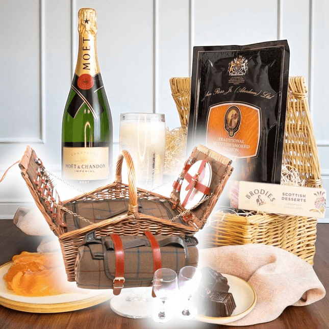 Champagne, Smoked Salmon & Chocolate Gift Hamper - Scottish Hampers