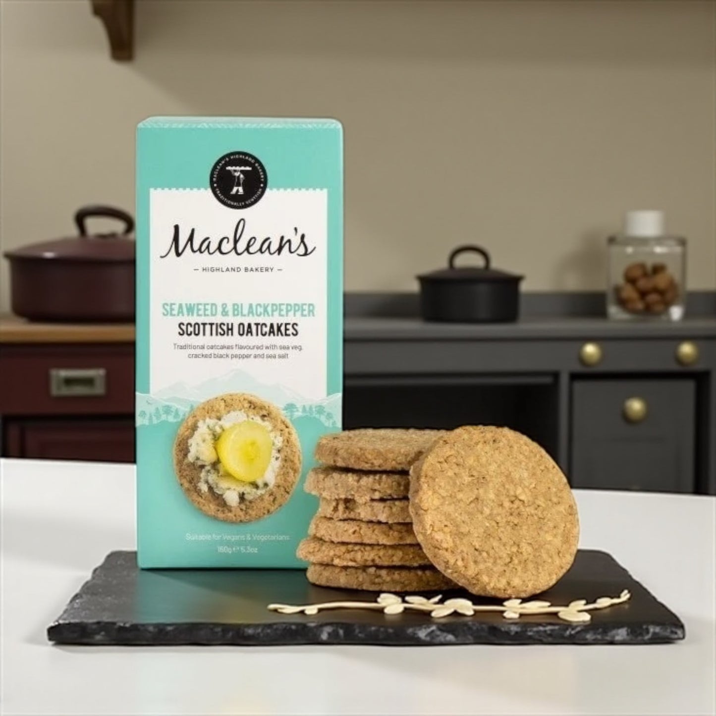 Seaweed & Black Pepper Oatcakes Macleans - Scottish Hampers