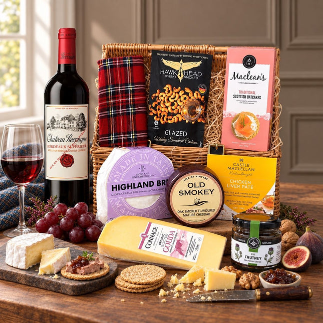 Cheese, Pate, Nibbles and Wine Gift Hamper - Scottish Hampers