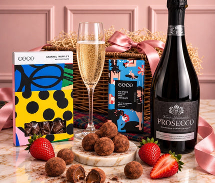 Prosecco, Double Chocolate & Caramel Truffle’s - Scottish Hampers