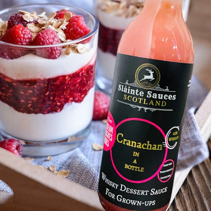 Canachan in a Bottle' – Scottish Whisky & Raspberry Sauce - Scottish Hampers