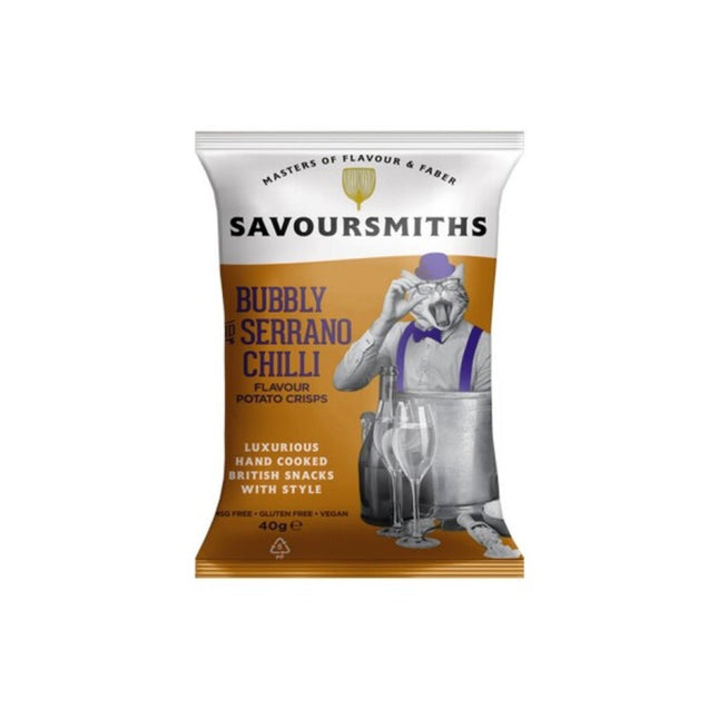 Serrano Chilli Potato Crisps Savoursmiths 50g - Scottish Hampers