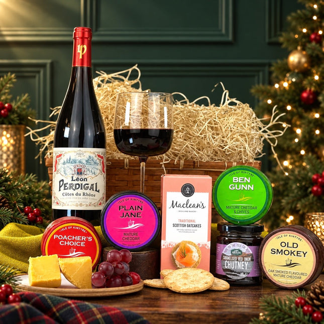 Scottish Cheese and Wine Christmas Hamper - Scottish Hampers