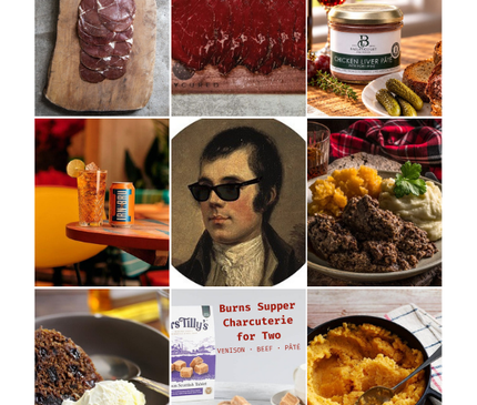 Burns Supper Dine-In for two with Great Glen smoked venison, cured beef and chicken liver pâté; serving suggestions