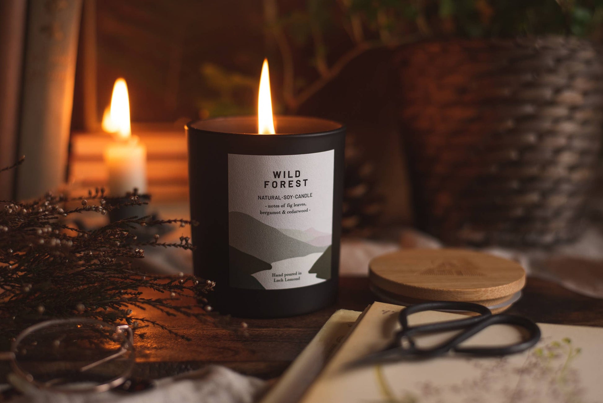 Wild Forest, Organic & Vegan Scented Candle | Ocoee House: Single Wick - Scottish Hampers