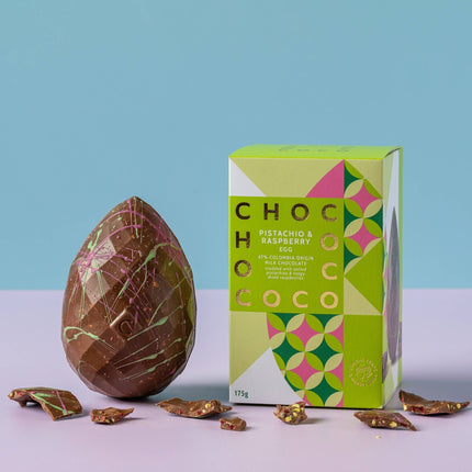 47% Milk Chocolate Pistachio and Raspberry Egg - New for 2026 - Scottish Hampers