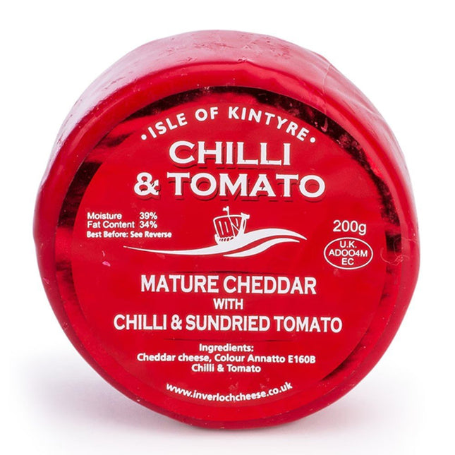 Chilli & Sundried Tomato Mature Cheddar Isle Of Kintyre - Scottish Hampers