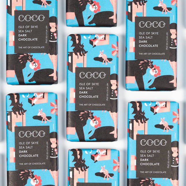 Isle of Skye Sea Salt Dark Mini Chocolate Bar (Pack of 24) - Scottish Hampers