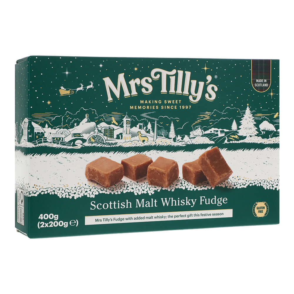 Malt Whisky Scottish Fudge Gift Box 400g Festive Pack - Scottish Hampers