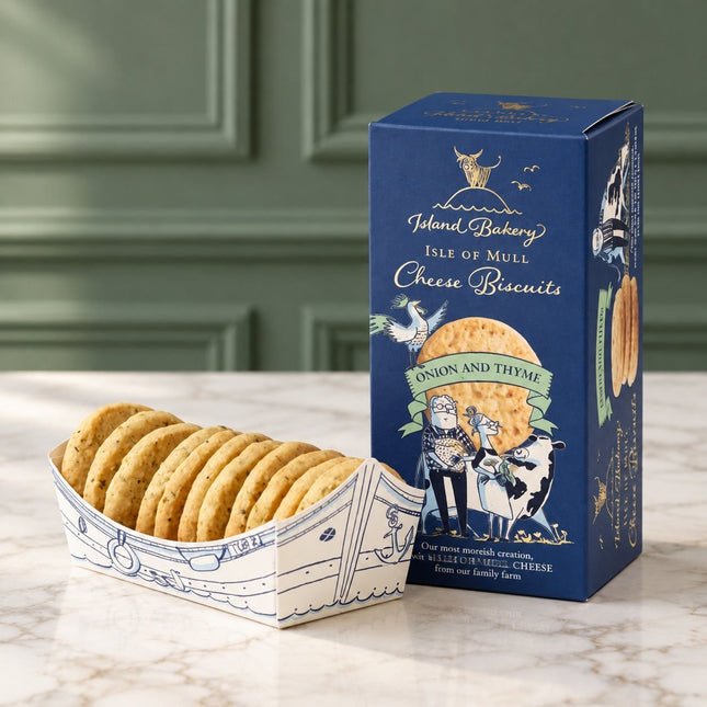 Mull Cheese Biscuit Onion & Thyme Island Bakery - Scottish Hampers