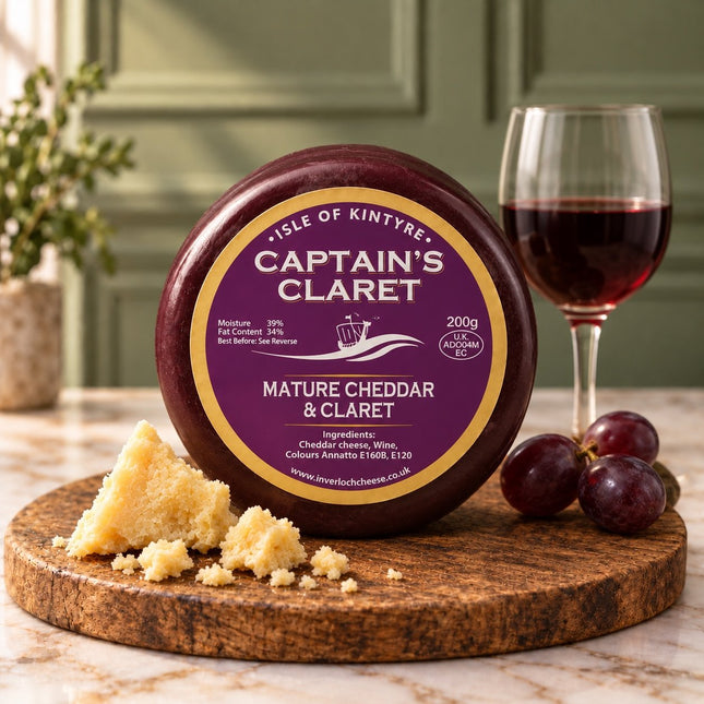 Captain's Claret Mature Cheddar Isle Of Kintyre - Scottish Hampers