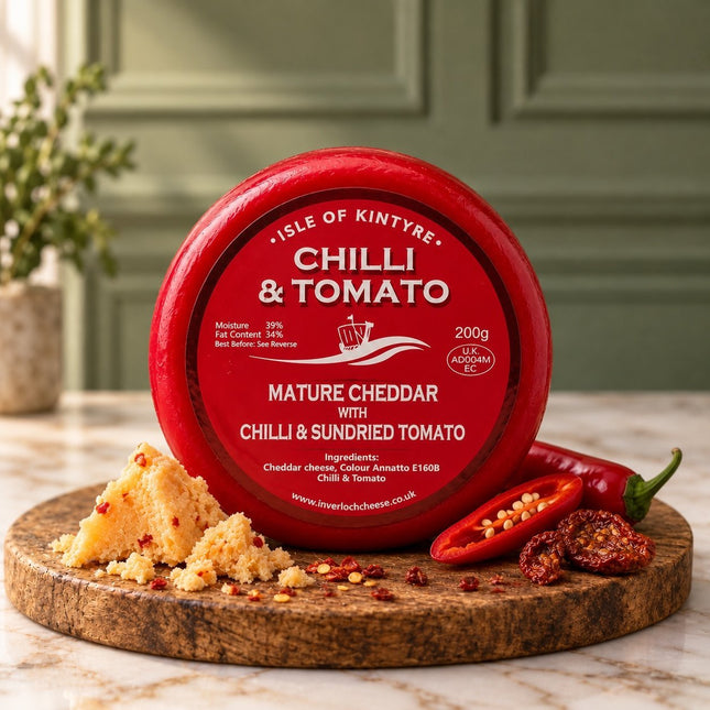 Chilli & Sundried Tomato Mature Cheddar Isle Of Kintyre - Scottish Hampers