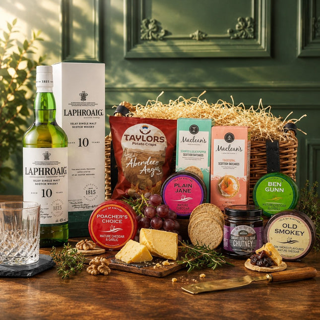Laphroaig & Isle Of Kintyre Cheese Hamper - Scottish Hampers