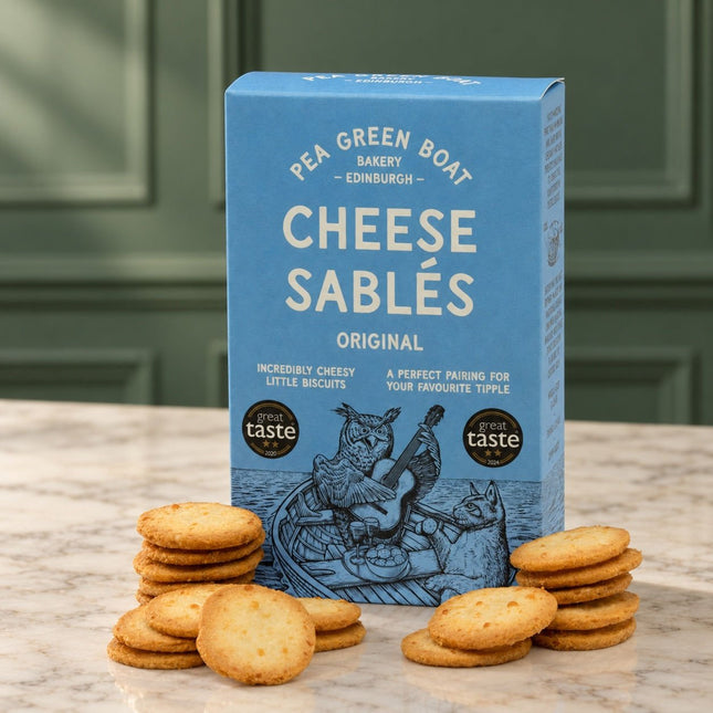 Cheese Sablés pea Green Boat - Scottish Hampers