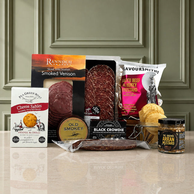 Smoked Wild Venison & Cheese Highland Feast Hamper - Scottish Hampers