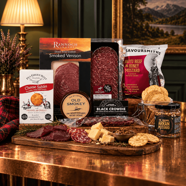 Smoked Wild Venison & Cheese Highland Feast Hamper - Scottish Hampers