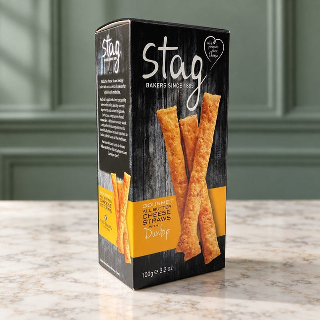 Smoked Dunlop Cheese Straws Stag - Scottish Hampers