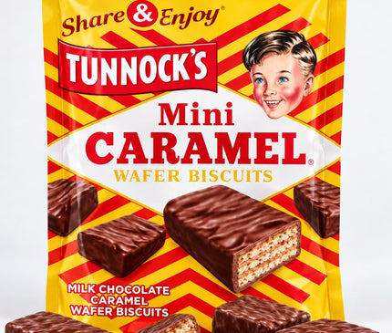 Tunnocks - Mini Caramel Wafers Gift Pouches 150g - Scottish Hampers