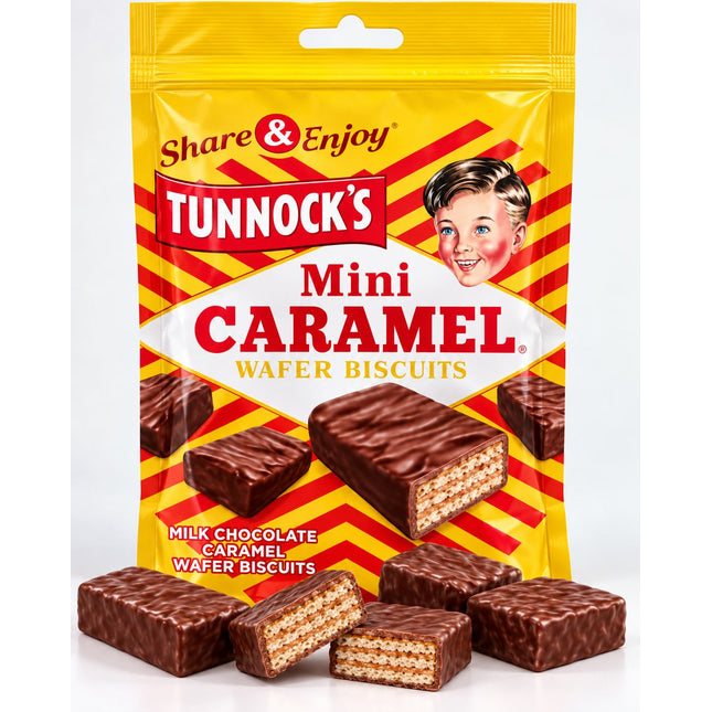 Tunnocks - Mini Caramel Wafers Gift Pouches 150g - Scottish Hampers